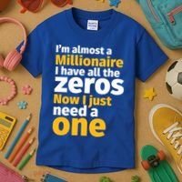 I'm Almost A Millionaire Funny Sarcastic Rich And Wealthy Gift Kids T-Shirt thumb 3