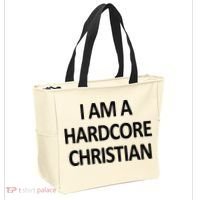 I Am A Hardcore Christian Funny Tote Bag thumb 2