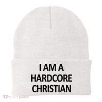 I Am A Hardcore Christian Funny Beanie thumb 0