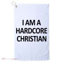 I Am A Hardcore Christian Funny Golf Towel thumb 0