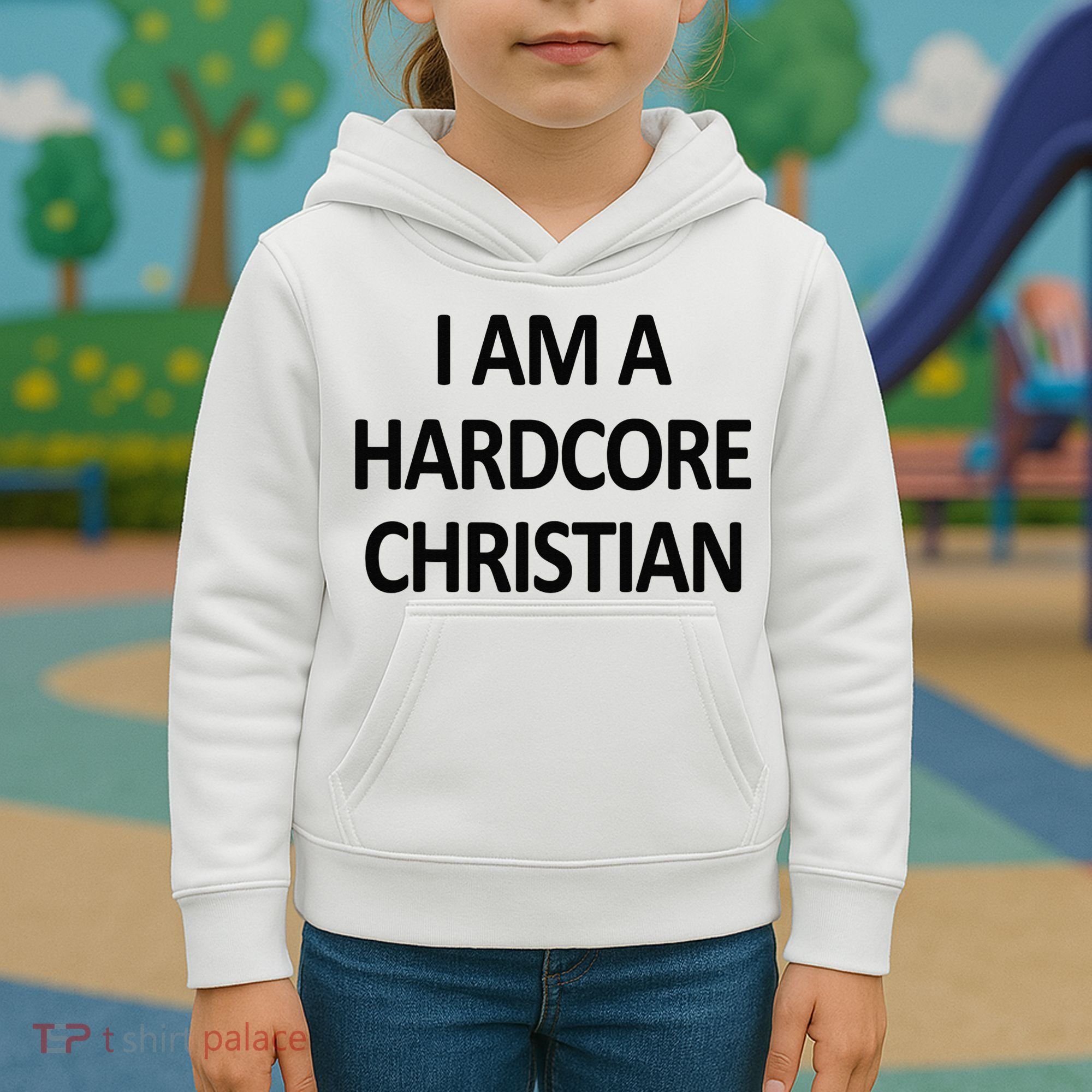 I Am A Hardcore Christian Funny Kids Hoodie