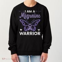 I Am A Migraine Warrior Headache Migraine Awareness Women's Sweatshirt thumb 0