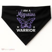 I Am A Migraine Warrior Headache Migraine Awareness USA-Made Doggie Bandana thumb 0