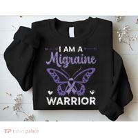 I Am A Migraine Warrior Headache Migraine Awareness Sweatshirt thumb 2