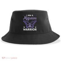 I Am A Migraine Warrior Headache Migraine Awareness Sustainable Bucket Hat thumb 0