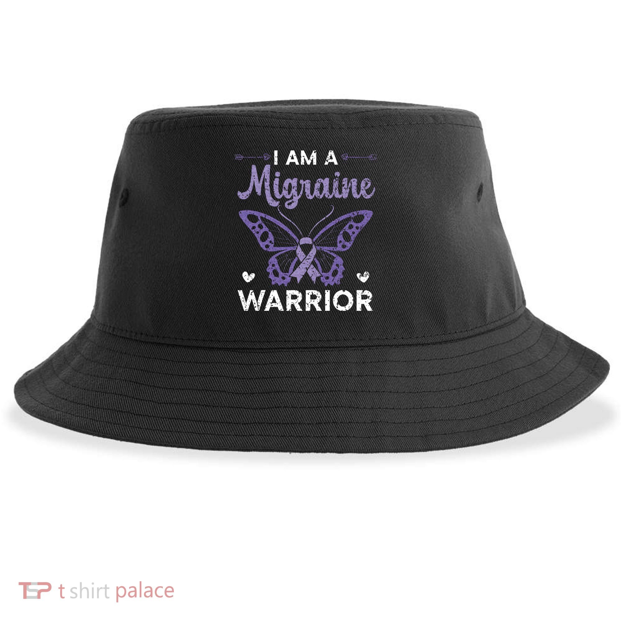 I Am A Migraine Warrior Headache Migraine Awareness Sustainable Bucket Hat