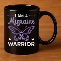 I Am A Migraine Warrior Headache Migraine Awareness 11oz C Handle Ceramic Mug thumb 3