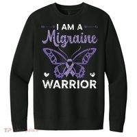 I Am A Migraine Warrior Headache Migraine Awareness V.I.T. Fleece Crew Sweatshirt thumb 0
