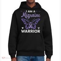 I Am A Migraine Warrior Headache Migraine Awareness District V.I.T. Heavyweight Hoodie thumb 0
