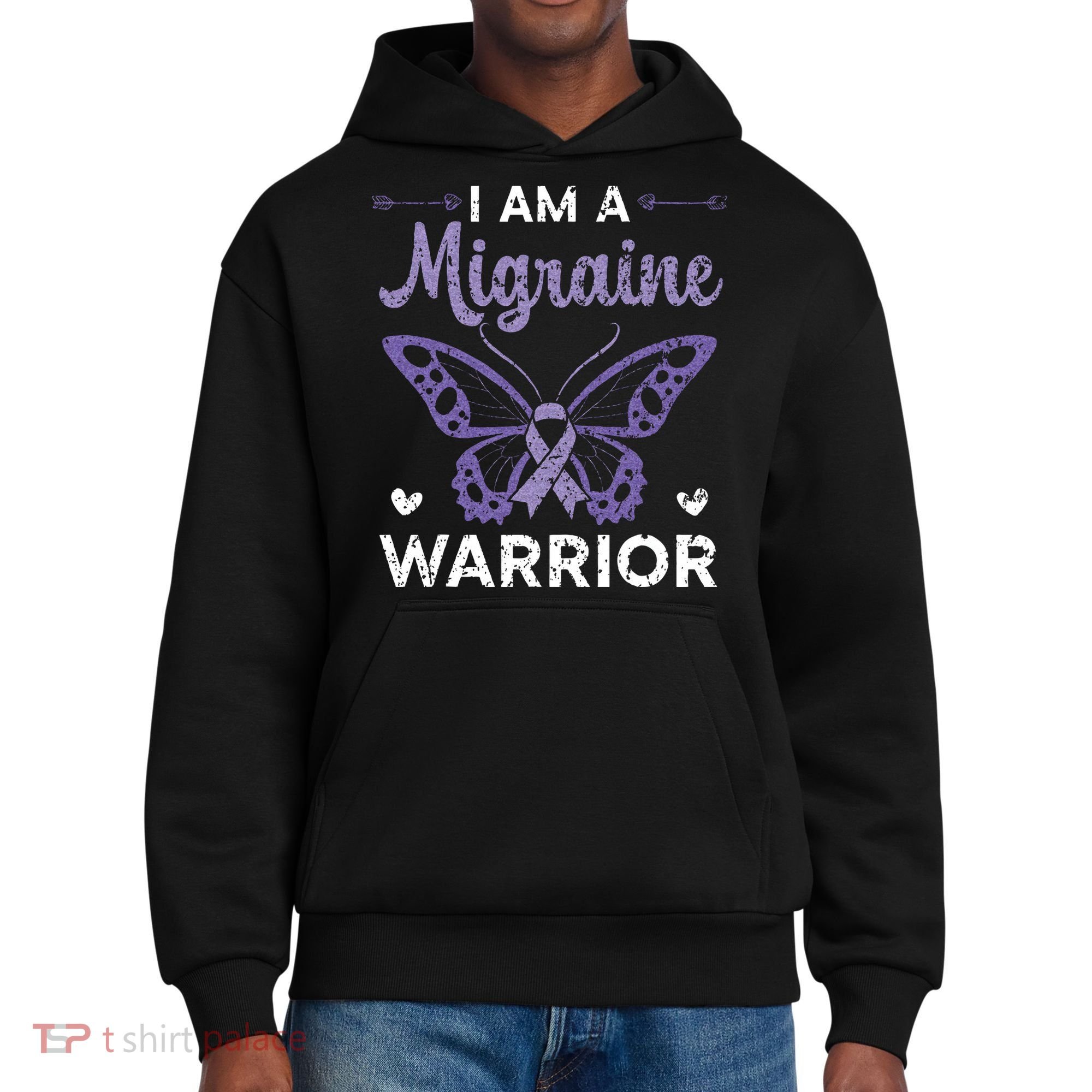 I Am A Migraine Warrior Headache Migraine Awareness District V.I.T. Heavyweight Hoodie