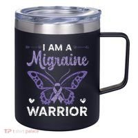 I Am A Migraine Warrior Headache Migraine Awareness 12oz Stainless Steel Coffee Mug thumb 0