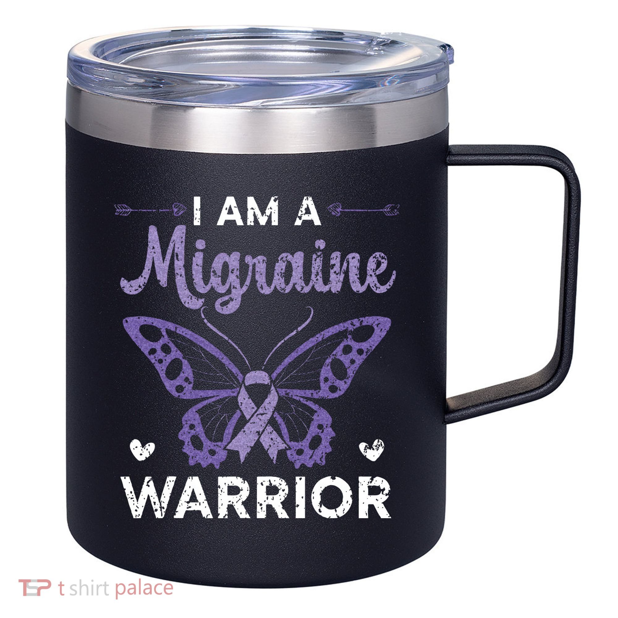 I Am A Migraine Warrior Headache Migraine Awareness 12oz Stainless Steel Coffee Mug