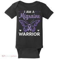 I Am A Migraine Warrior Headache Migraine Awareness Baby Bodysuit thumb 0