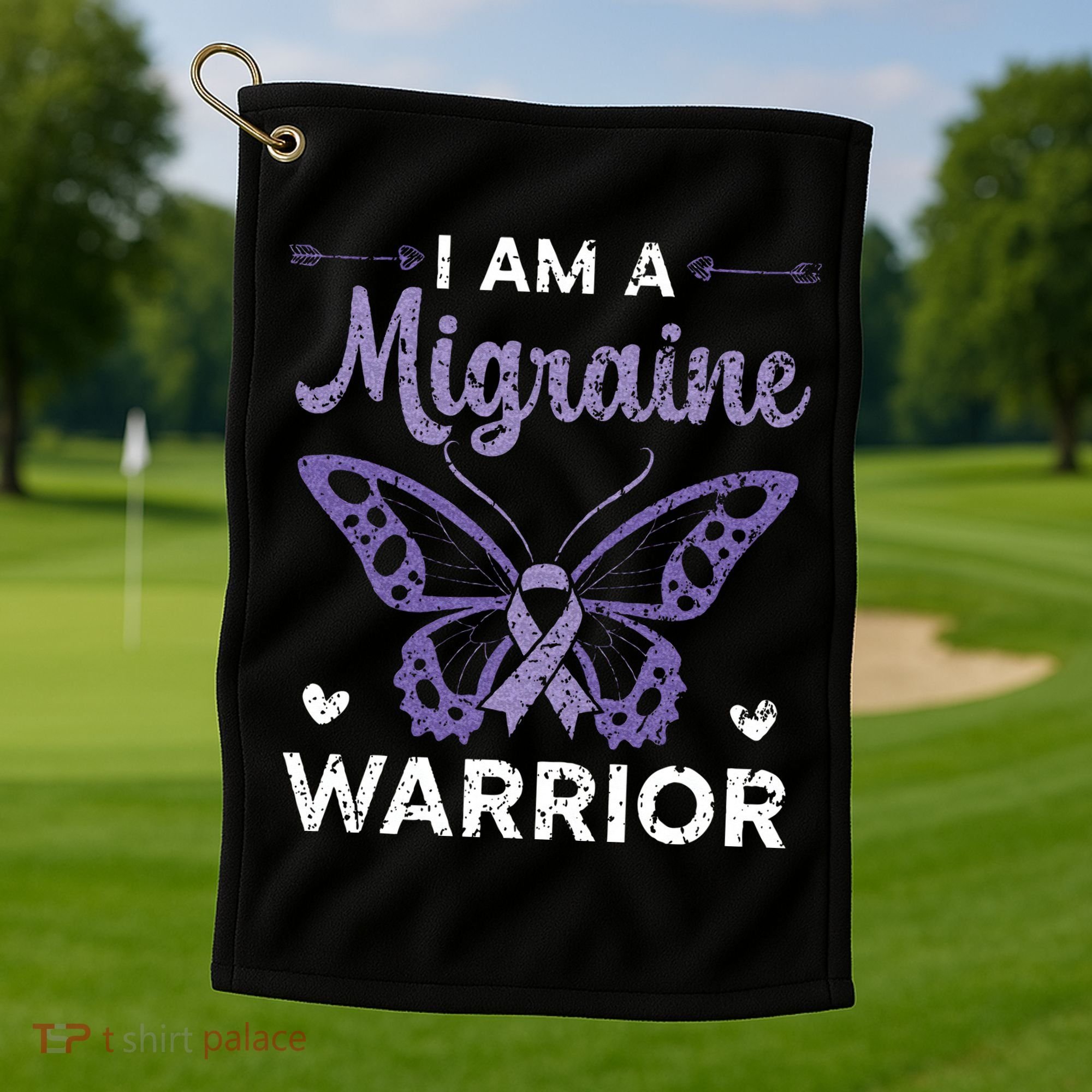 I Am A Migraine Warrior Headache Migraine Awareness Golf Towel