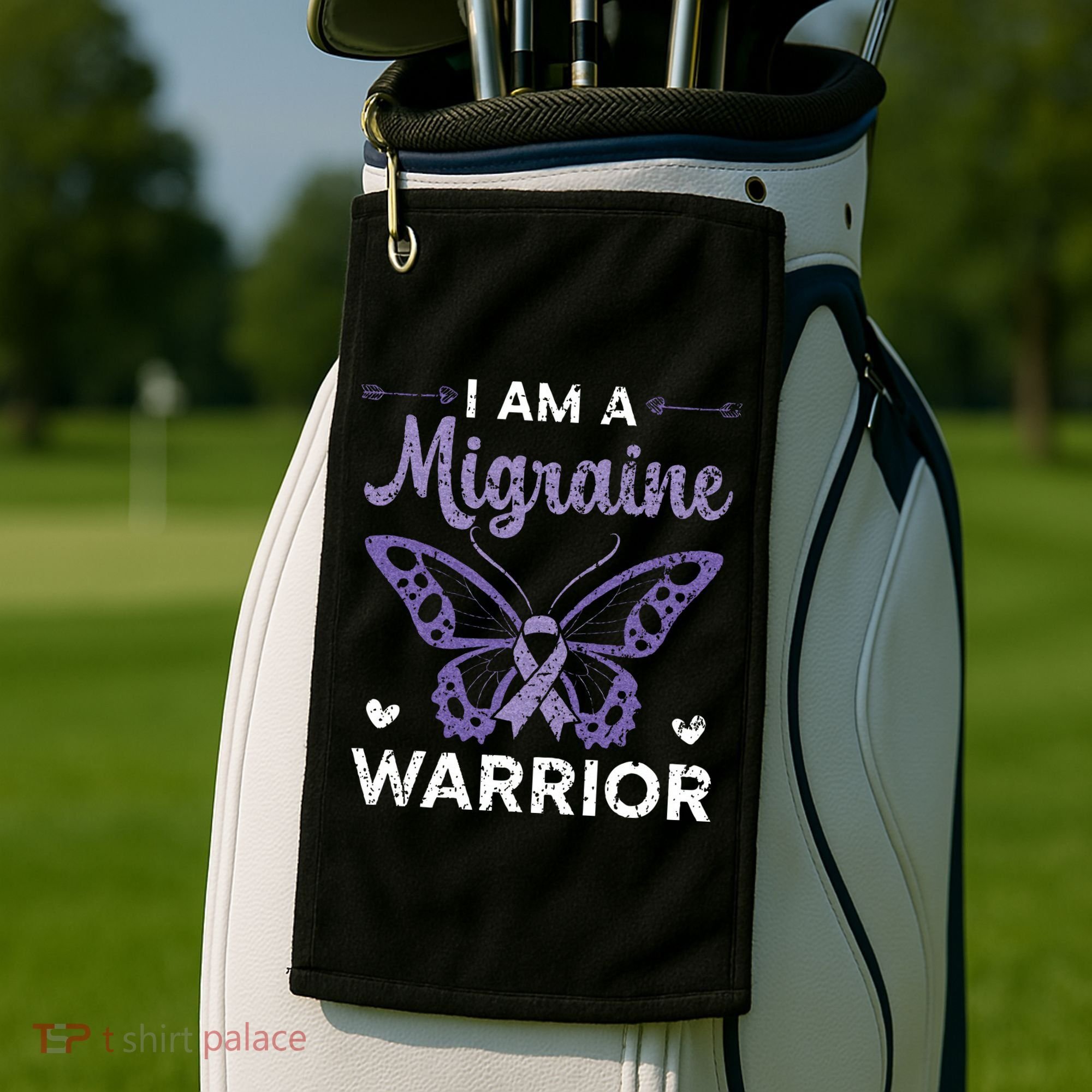 I Am A Migraine Warrior Headache Migraine Awareness Golf Towel