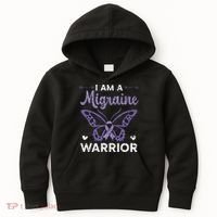 I Am A Migraine Warrior Headache Migraine Awareness Kids Hoodie thumb 0