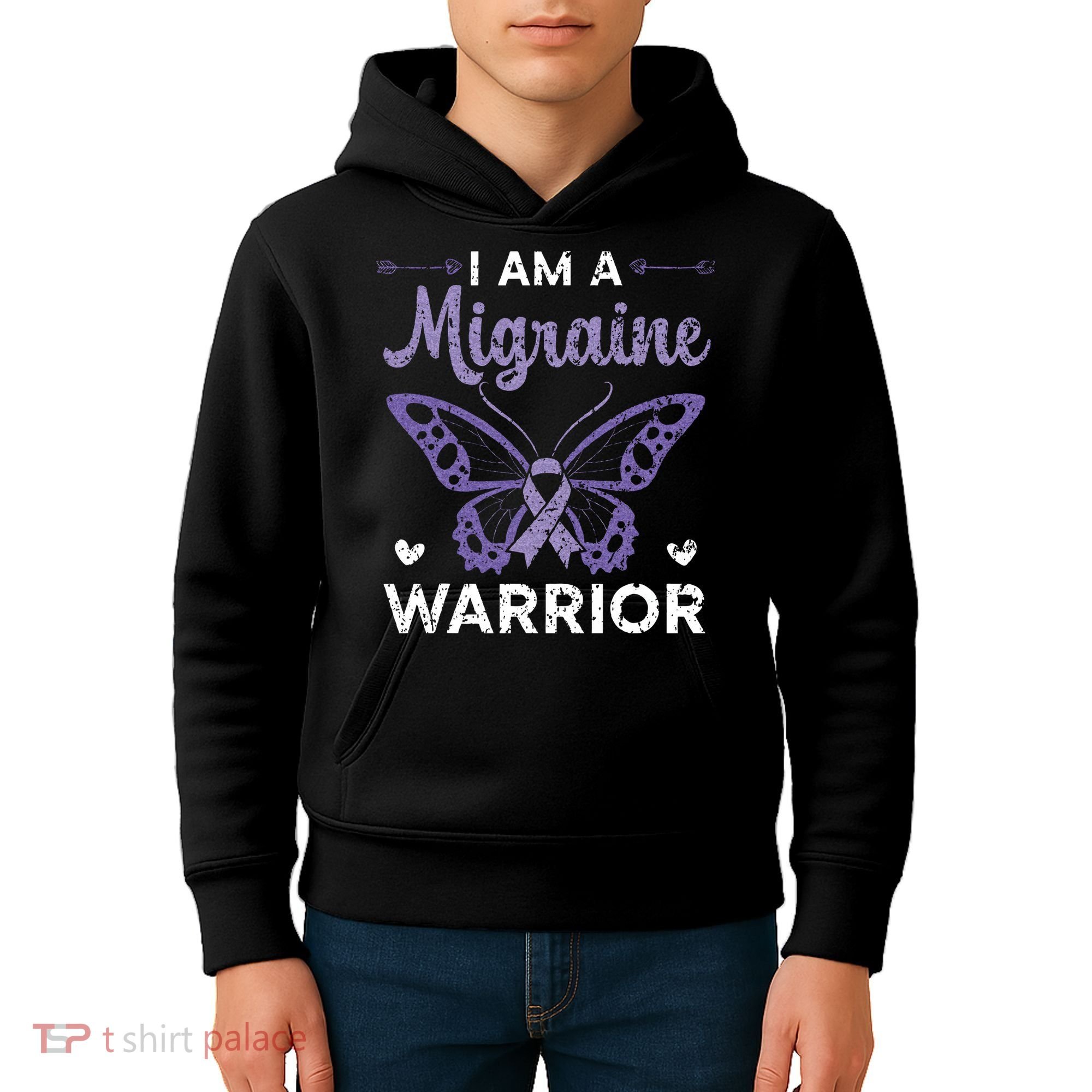 I Am A Migraine Warrior Headache Migraine Awareness Kids Hoodie