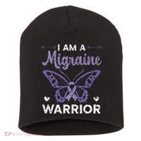 I Am A Migraine Warrior Headache Migraine Awareness Short Acrylic Beanie thumb 0