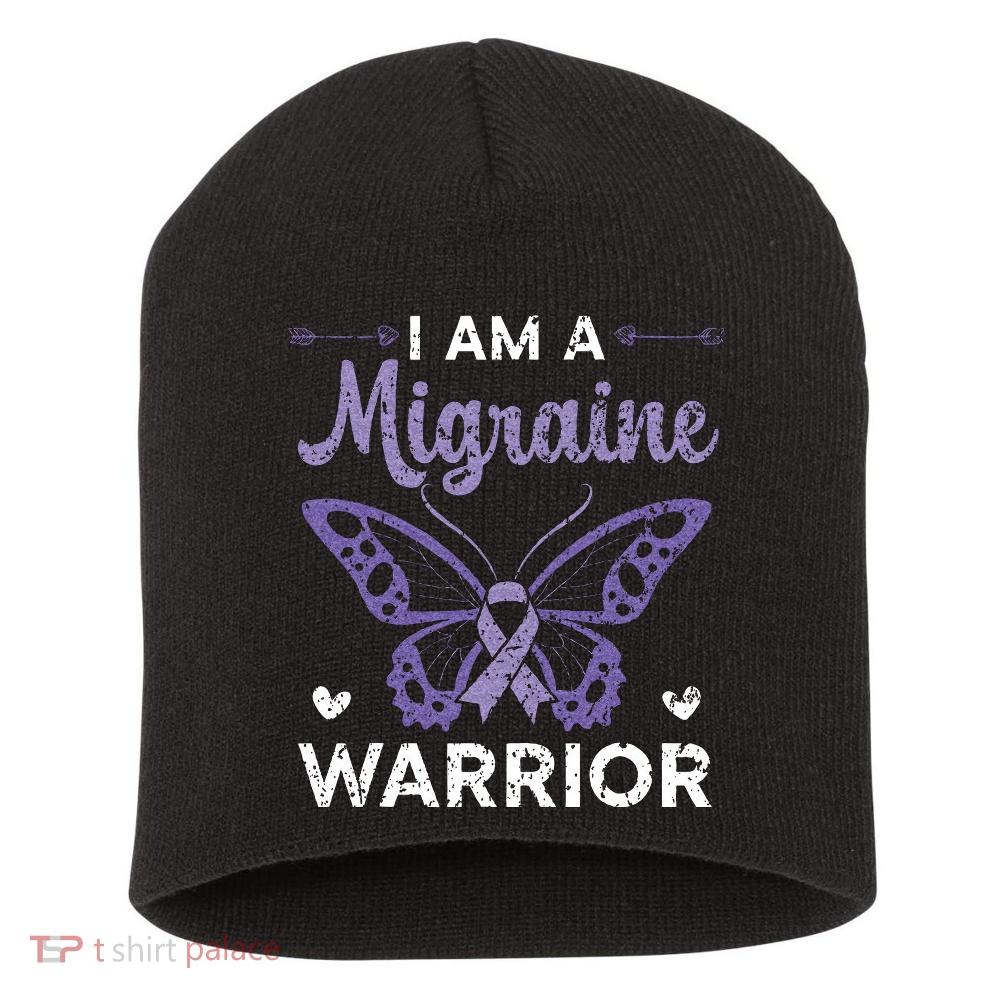 I Am A Migraine Warrior Headache Migraine Awareness Short Acrylic Beanie