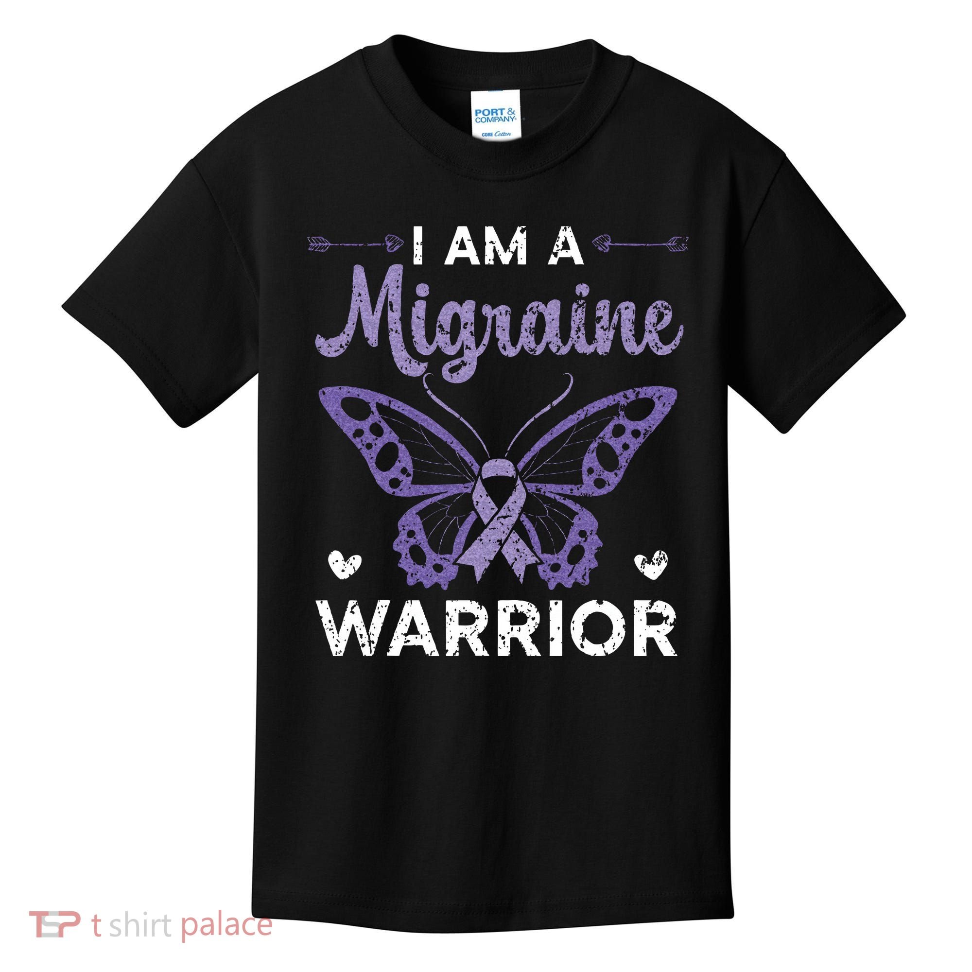 I Am A Migraine Warrior Headache Migraine Awareness Kids T-Shirt