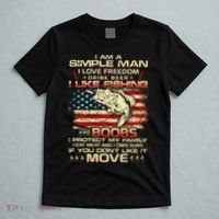 I Am A Simple Man I Love Freedom Drink Beer I Like Fishing and Boobs T-Shirt thumb 5