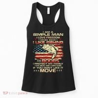 I Am A Simple Man I Love Freedom Drink Beer I Like Fishing and Boobs Women's Tank Top thumb 0