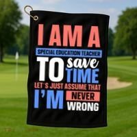 I Am An Special Education Teacher Gift Golf Towel thumb 1