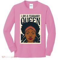 I Am A February Queen Gift For Her Kids Long Sleeve Shirt thumb 0