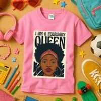 I Am A February Queen Gift For Her Kids T-Shirt thumb 3