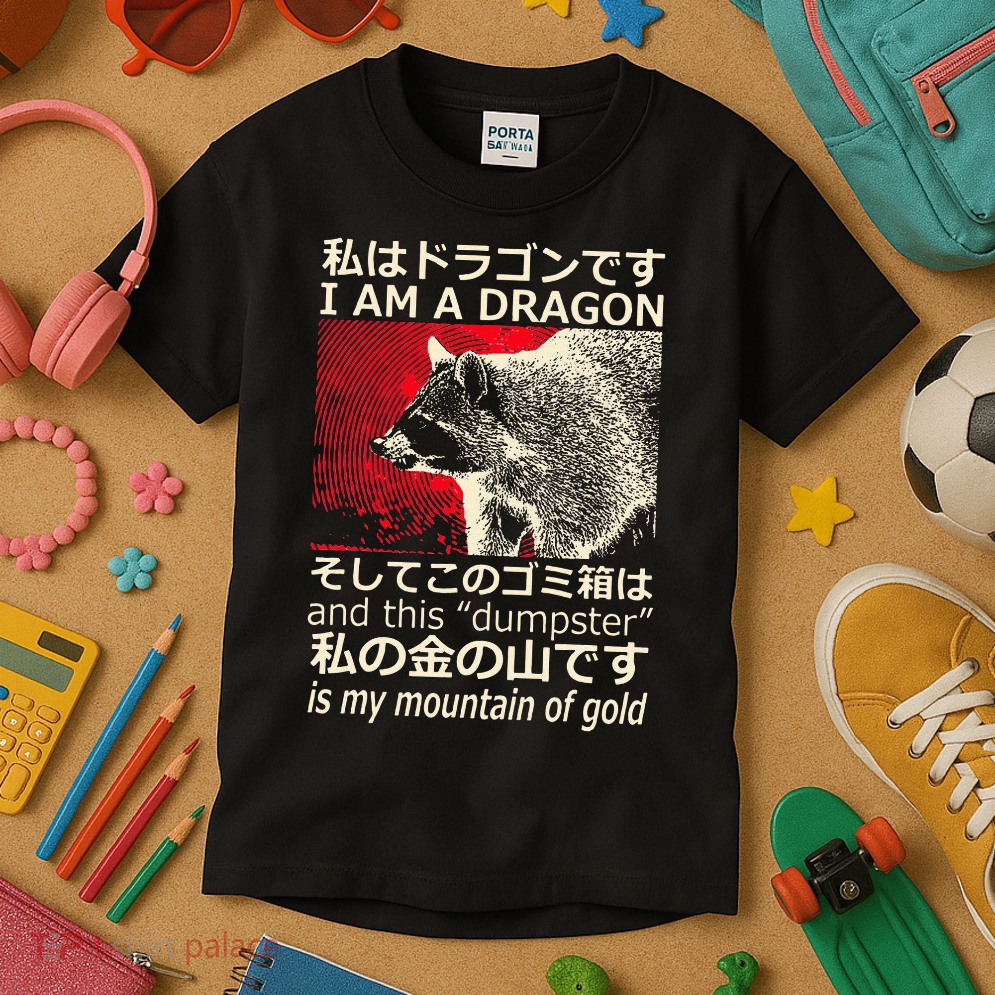 I Am A Dragon And This Dumpster Is My Mountain Kids T-Shirt