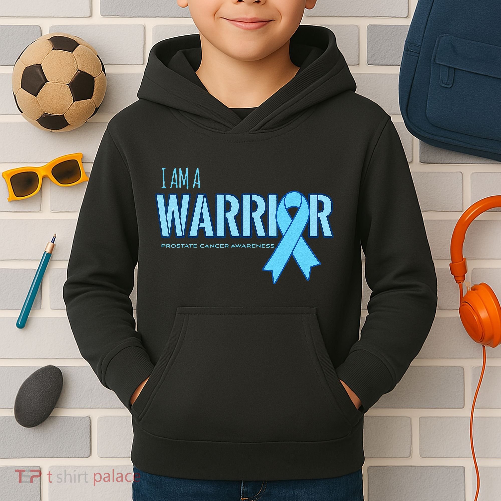I Am A Warrior Prostate Cancer Awareness Kids Hoodie