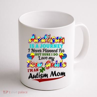 I'm An Autism Mom Tour Guide Quote Coffee Mug back