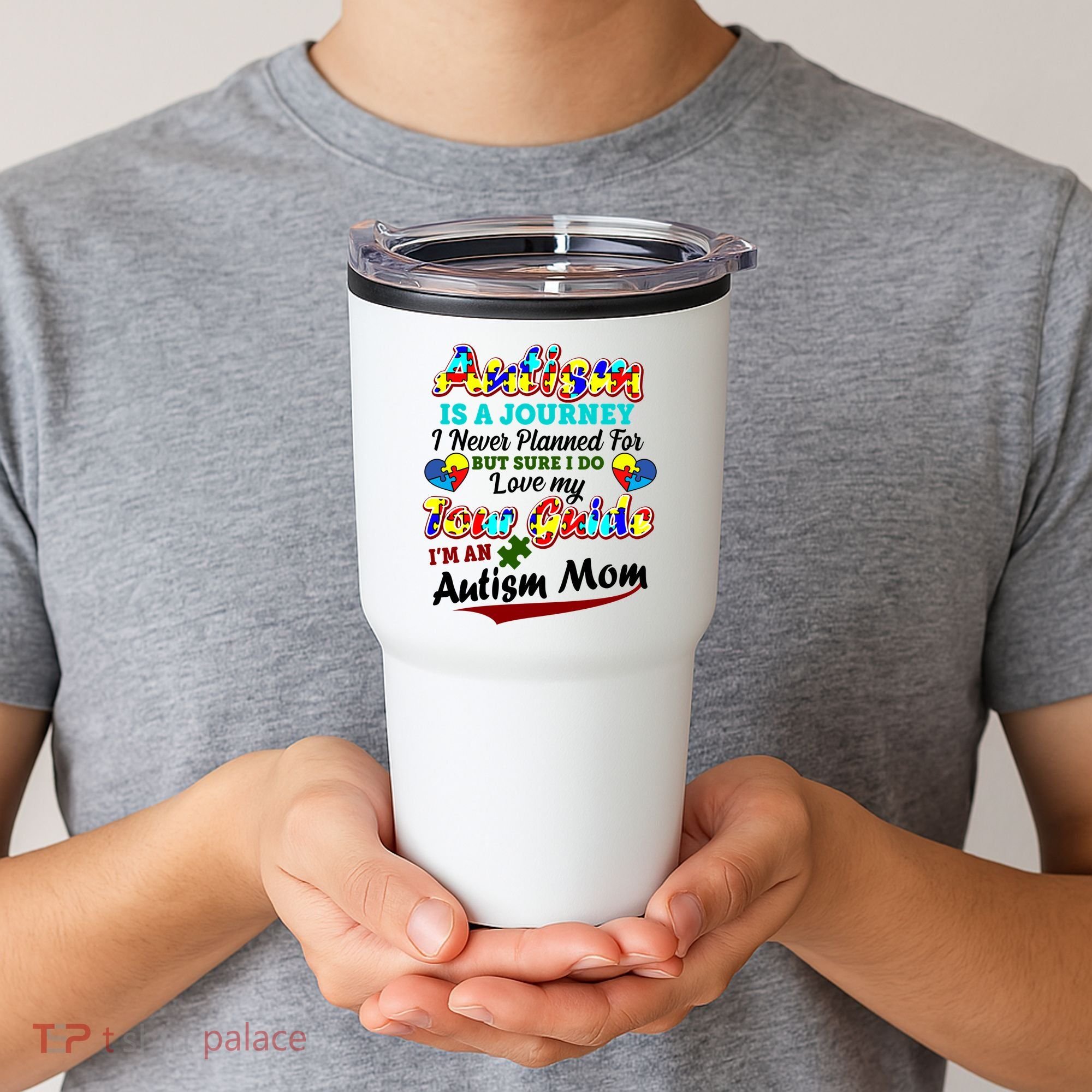 I'm An Autism Mom Tour Guide Quote Tumbler