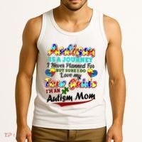 I'm An Autism Mom Tour Guide Quote Tank Top thumb 3