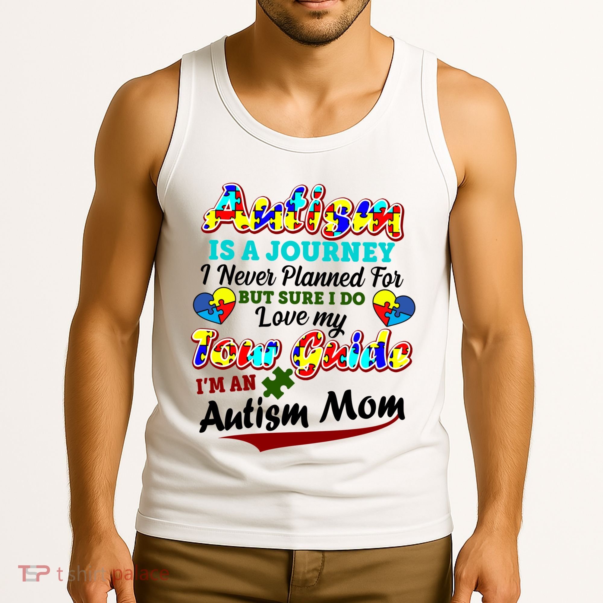 I'm An Autism Mom Tour Guide Quote Tank Top