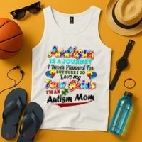 I'm An Autism Mom Tour Guide Quote Tank Top thumb 4
