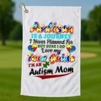I'm An Autism Mom Tour Guide Quote Golf Towel thumb 1