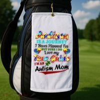 I'm An Autism Mom Tour Guide Quote Golf Towel thumb 2