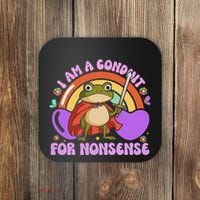 I Am A Conduit For Nonsense Funny Frog Knight Gift Coaster thumb 0