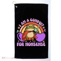 I Am A Conduit For Nonsense Funny Frog Knight Gift Golf Towel thumb 0