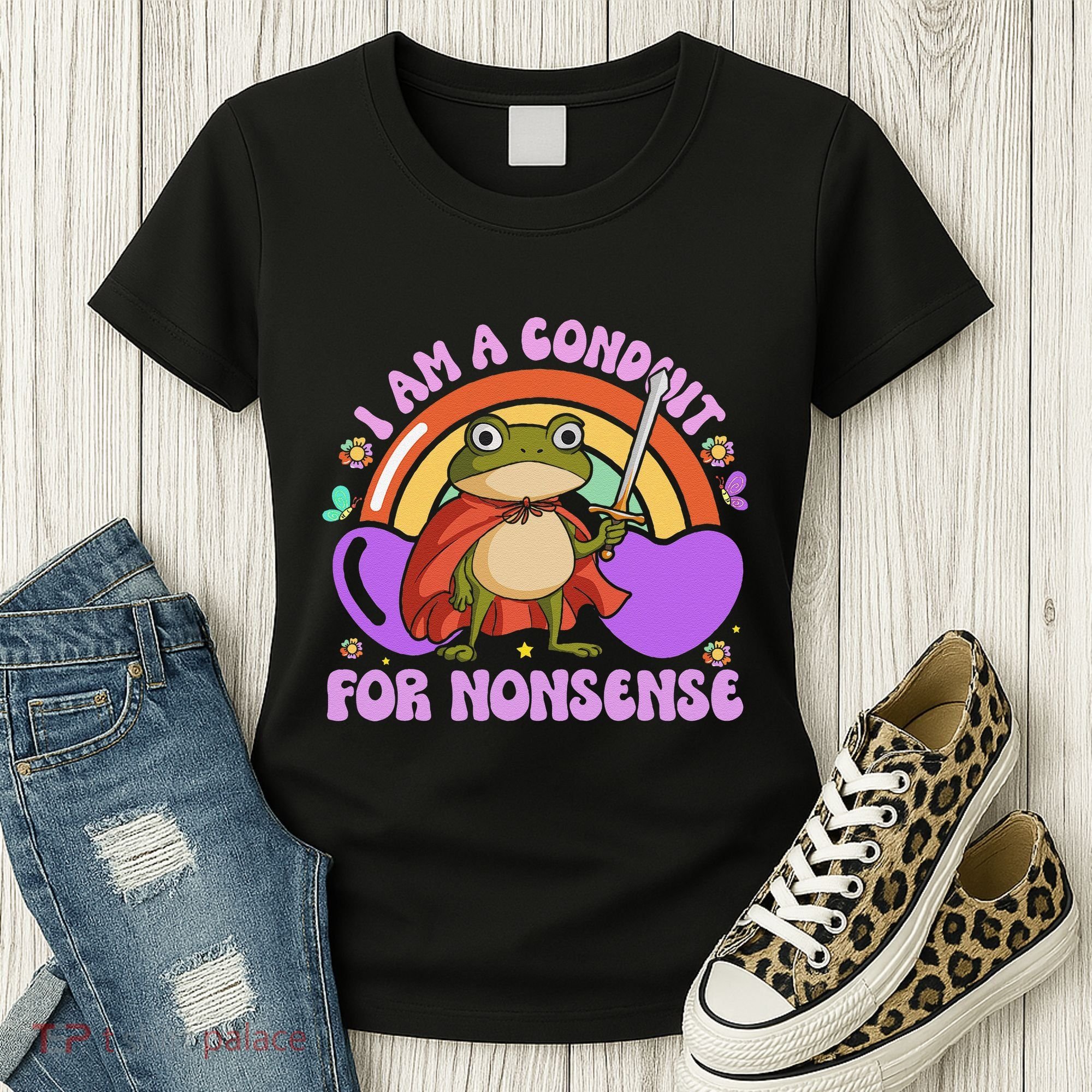 I Am A Conduit For Nonsense Funny Frog Knight Gift Women's T-Shirt
