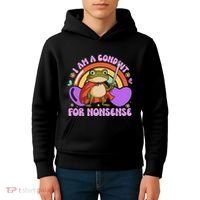 I Am A Conduit For Nonsense Funny Frog Knight Gift Kids Hoodie thumb 4