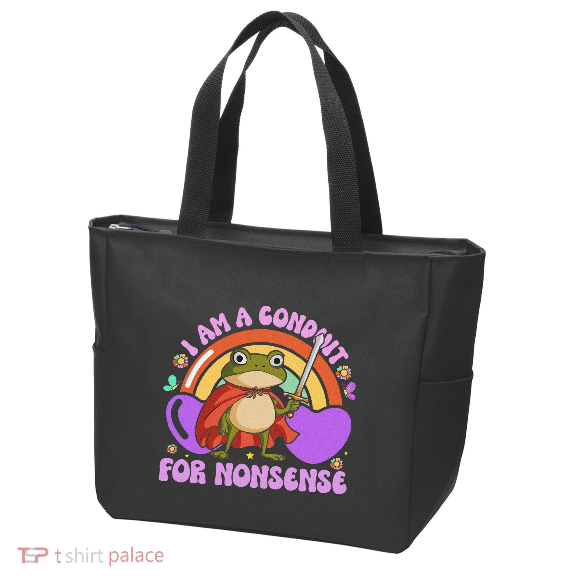 I Am A Conduit For Nonsense Funny Frog Knight Gift Tote Bag