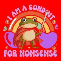 I Am A Conduit For Nonsense Funny Frog Knight Gift Santa Hat thumb 1