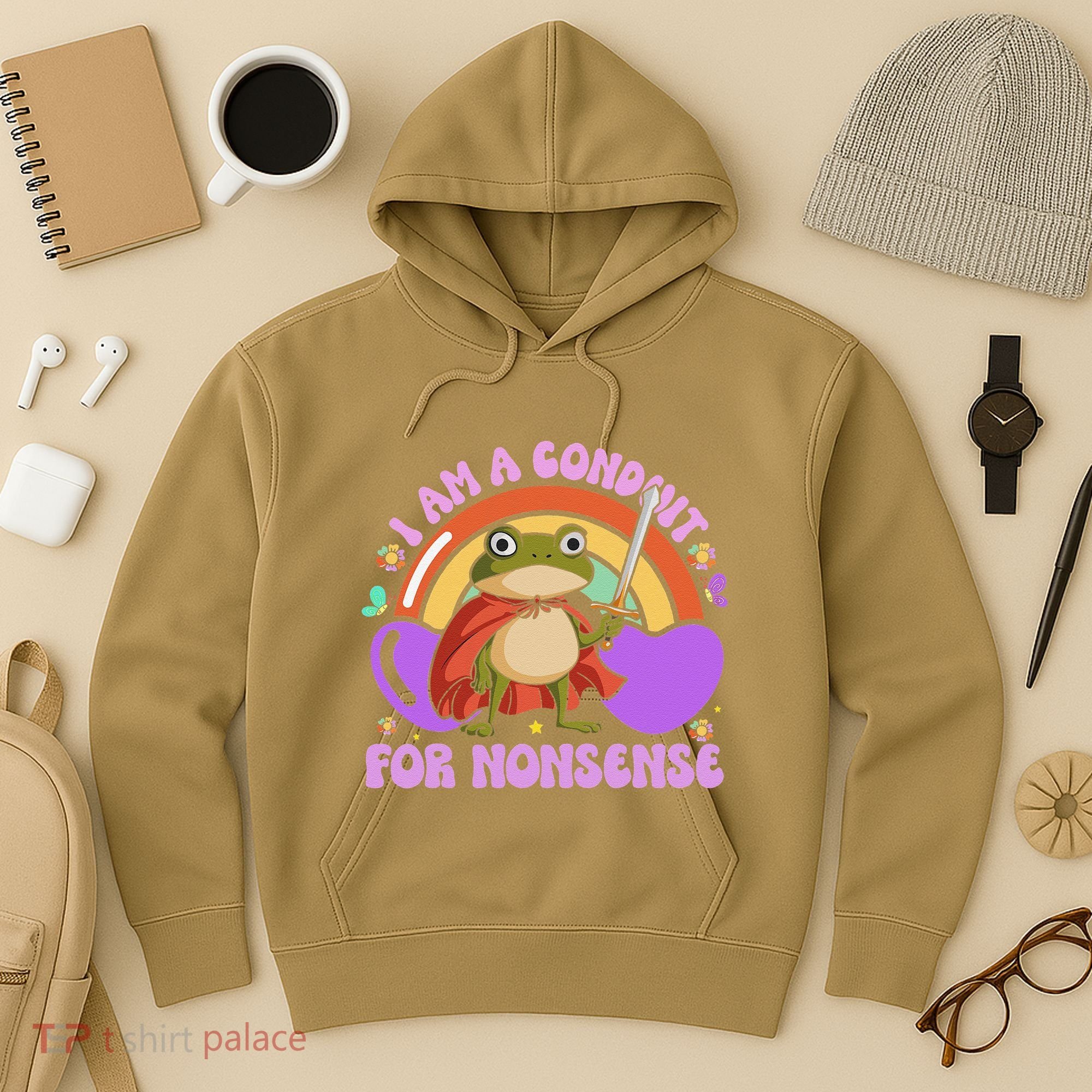 I Am A Conduit For Nonsense Funny Frog Knight Gift Hoodie