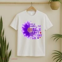 I Am A Military Child Brave Heart Resilient Soul Sunflower T-Shirt thumb 2