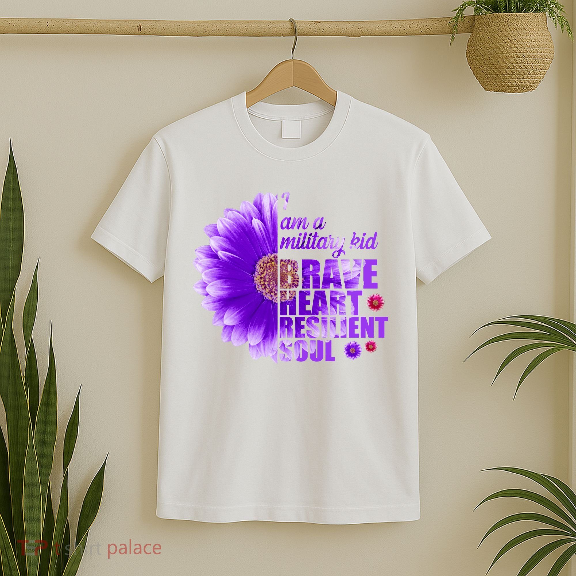 I Am A Military Child Brave Heart Resilient Soul Sunflower T-Shirt