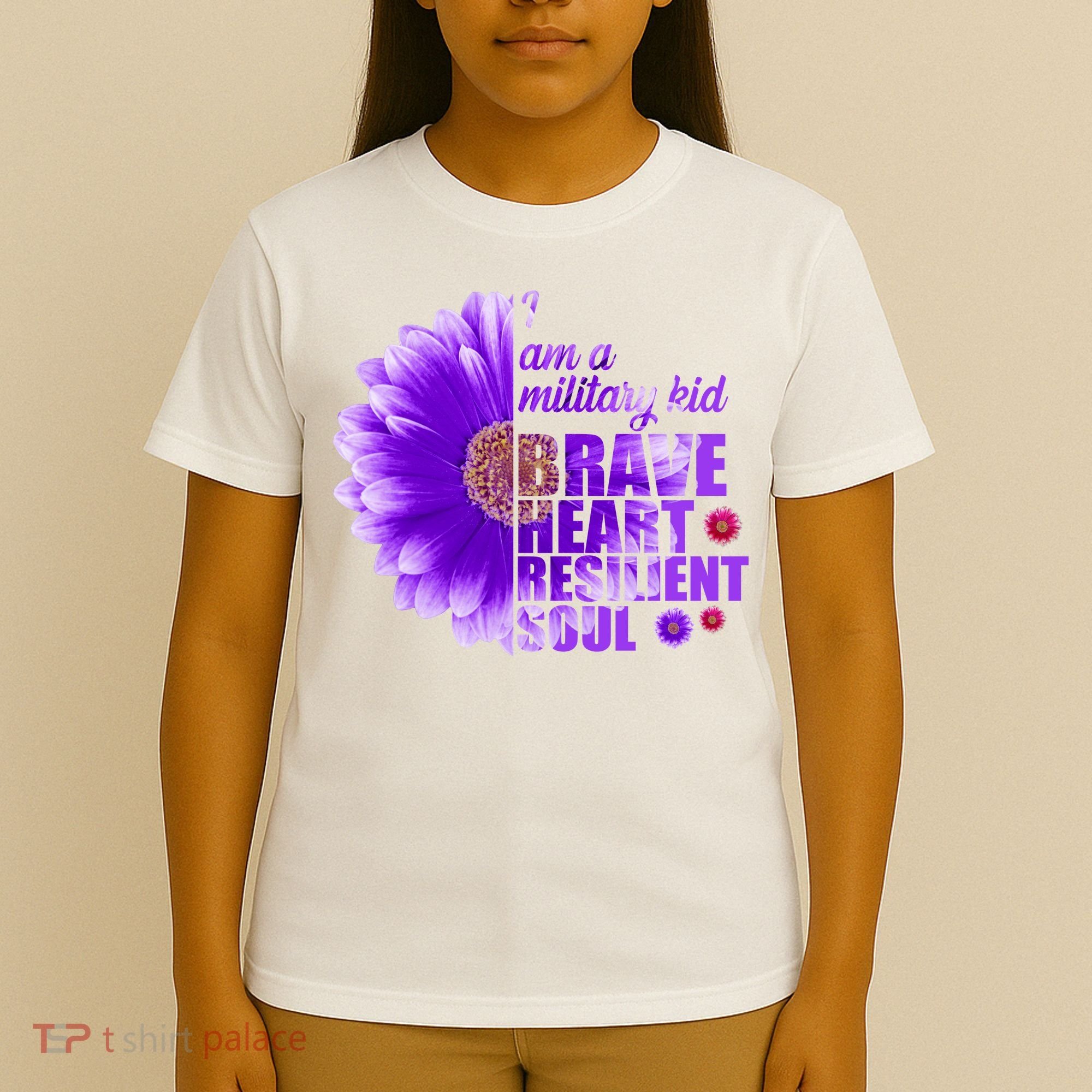 I Am A Military Child Brave Heart Resilient Soul Sunflower T-Shirt