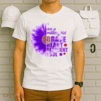 I Am A Military Child Brave Heart Resilient Soul Sunflower T-Shirt thumb 6