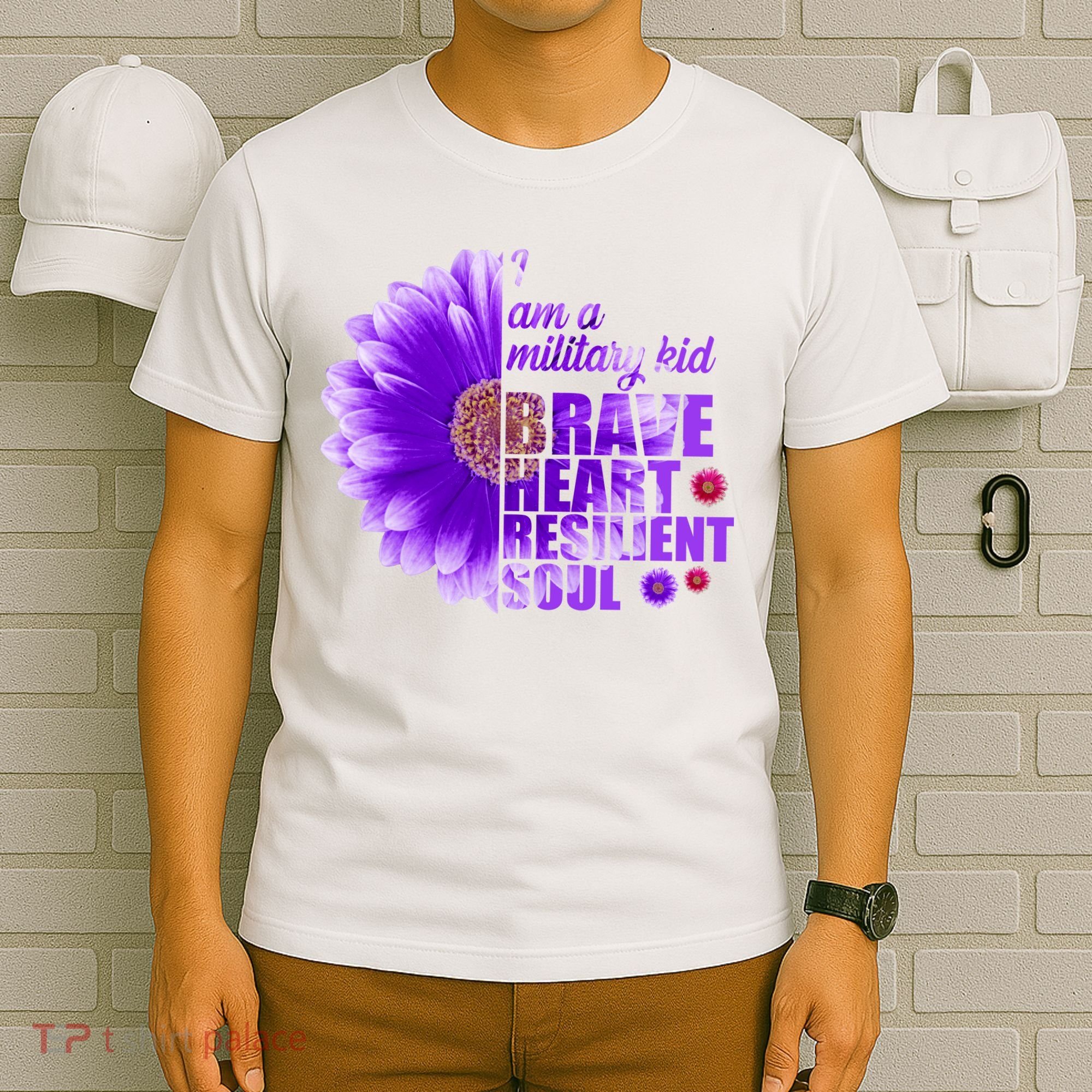 I Am A Military Child Brave Heart Resilient Soul Sunflower T-Shirt